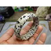 天然芝麻點年糕玉超厚寬版手鐲→D1199