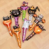 👻萬聖節造型氣球 卡通鋁膜手持打擊棒 單向止氣閥不漏氣 幼兒園活動派對禮品 商場節慶佈置拍照道具