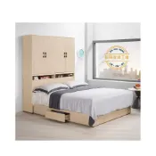 (店+)【新荷傢俱工場】26M 2259 艾維斯5尺衣櫃式多功能雙人床 3.5尺單人床 加厚床頭 衣櫃式雙人床 單人床組 雙人床