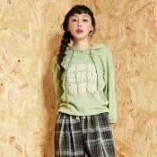 【betty’s 貝蒂思】出清品  大象印花七分袖連帽T-shirt(綠色)