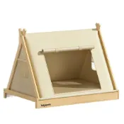 (店+)【IPSKY】 宠物帐篷床 實木帳篷窩 半封閉安全感貓屋 四季通用 貓咪專用貓床 寵物沙發 離地狗床 貓窩狗窩