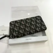 【CK｜全新】現貨 CALVIN KLEIN 錢包 長夾 滿版 緹花布 黑色 禮盒組｜Little Bee 小蜜蜂精品