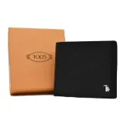 【TOD’S】T LOGO 獅子小牛皮4卡零錢袋短夾皮夾