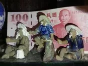 石灣陶 小釣漁翁  塔 陶蝦屋 其他小水族散件 通問 