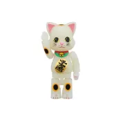 BE@RBRICK NY@BRICK MANEKINEKO GID 千萬兩 招財 貓 睜眼 蓄光 綠領 夜光 100%