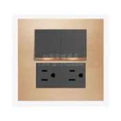 (店+)JYE中一❤️摩登金-雙聯2開關1插雙接地插座蓋板組_JY-MN4255-MRD