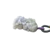【新鵝娘翡翠】天然A貨翡翠 緬甸玉 溫柔紫羅蘭貔貅吊墜 A2491439(翡翠貔貅吊墜)