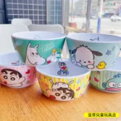 【沐沐子】庫洛米兒童碗 大耳狗隔熱防摔美耐皿碗 蠟筆小新庫洛米 5英寸飯碗 湯碗 麵碗 kt兒童餐具 寶寶碗