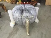 台中 ☆可愛小舖傢俱家飾☆法歐美英式古典鄉村風現代貴族盪金灰色電鍍銀虎腳南瓜沙發椅凳主人椅腳凳茶几椅電視櫃餐桌穿鞋椅批發