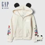Gap 女幼童裝 Gap x Disney迪士尼聯名 Logo印花米奇造型連帽外套-象牙白(524996)
