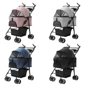 【3baby 三個寶】寵物輕便可折疊可分離提籃外出寵物四輪推車(可分離提籃)