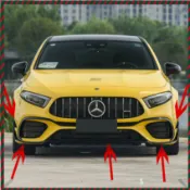 【兔兔車品】適用賓士A級 W177 A45 AMG 前槓前風刀運動空力套件風刀外飾改裝 A45風刀 前唇套件 S前鏟