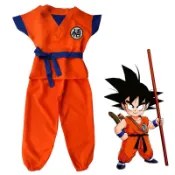 萬聖節服裝兒童 COS七龍珠孫悟空服裝 動漫龜派超級賽亞人 假髮套兒童表演服