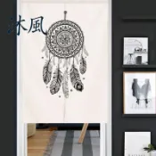 臺灣出貨🚚北歐鹿布藝門簾家用臥室隔斷簾半簾客廳魔術貼櫃子遮擋簾子自粘式客製化門簾 風水門簾 隔斷門簾