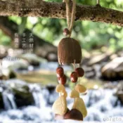 果殼音束 成品手搖鈴 音療樂器 個性果殼鈴 樂器果實 手搖鈴 風吟果殼鈴森系天然果實手搖鈴鐺溪水聲可愛包掛小衆風鈴旅遊禮
