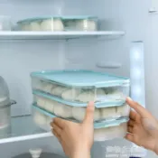 餃子盒 餃子盒凍餃子多層分格家用冰箱收納盒大容量帶蓋包子保鮮多用 【摩可美家】