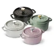 【STAUB】圓形琺瑯鑄鐵鍋18cm-顏色任選/新舊包裝隨機出貨(德國雙人牌集團官方直營)
