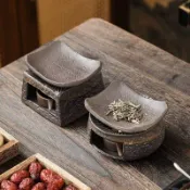 陶瓷烤茶爐 家用小型茶葉提香器 茶道醒茶器 烘茶炒茶器 可用蠟燭加熱底座 炭燒