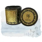 【工廠直銷 快速交件】南非黑陽刻花崗石骨灰罐 /骨灰罈/骨灰罐 含彩瓷骨罐照 刻字描金