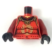 〈樂高人偶小舖〉正版LEGO 特殊3-2 日本武士 旋風忍者 龍徽 武士 鎧甲 盔甲 紅色 日本 身體 配件
