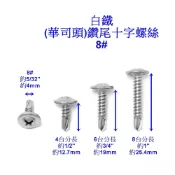 『好固佳』8# 白鐵 華司頭 鑽尾 採光罩 遮陽板用 十字 螺絲 410 不鏽鋼 鑽尾螺絲 不銹鋼 大扁頭盤頭 自攻螺絲