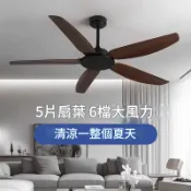 良品舎 復古吊扇胡桃木紋色客廳大風力風扇工業餐廳靜音五葉中古懷舊風扇 LPS15 工廠現貨 快速出貨