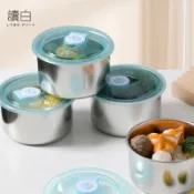 不鏽鋼保鮮盒【讀白-發貨附發票】304不鏽鋼圓形保鮮盒 泡麵碗 環保餐盒 可疊收不鏽鋼碗 兒童碗 隔熱碗 保鮮盒 保鮮碗