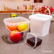 可定制收納桶 塑料桶 加厚带盖 包裝桶 透明 圓桶 小桶 食品級 零食收纳桶 雜糧桶 奶茶果凍水果桶 帶蓋外帶桶塗料桶