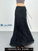最佳優品 【品質高 價格低】打統編豹紋半身裙女夏季新款設計感小眾高腰顯瘦中長款開叉包臀魚尾裙女