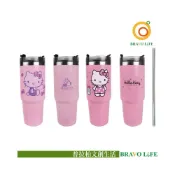 (店+)Hello Kitty 不鏽鋼冰杯提袋組 三麗鷗冰霸杯 不鏽鋼保溫杯 便攜隨行杯 雙飲環保杯 大容量850ml