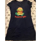  101原創圖案款 圓領短袖T “漢堡龜龜“ hamburger 烏龜M