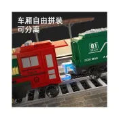 (店+)兒童電動軌道車小火車高鐵仿真蒸汽復古綠皮動車模型玩具男孩禮物