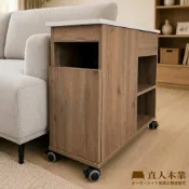 日本直人木業 【直人木業】LOVA E1系統板移動式插座小邊几 30CM 全木門片款