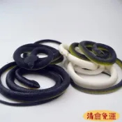 🔥免運+24H🔥120C大號軟膠仿真軟膠假蛇 純白色的小白蛇 亮黑色玩具蛇OKTV