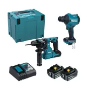 (店+)【MAKITA 牧田】18V無刷雙機組 DLX2519GT DHR183免出力鎚鑽+DAS180空氣槍 中崙五金