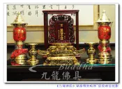 【九龍佛具】居家佛堂圓滿規劃(吉祥富貴紅)=祖先龕+祖爐+燭臺+敬杯+茶几+燈@台北板橋神明佛像神明桌祖先桌佛桌佛櫥
