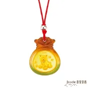 J code 真愛密碼金飾 大甲媽 袋來財富虎爺 黃金琉璃墜子-背包禮盒款