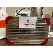 【稀有絕版收藏】RIMOWA x Niederegger 聯名行李箱金屬鐵盒（德國製/復古紅角/迷你行李盒）