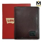 Levi's 男皮夾 短夾 三折 牛皮夾 經典盒裝 咖色