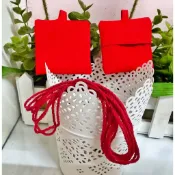 ☆孟之坊婚禮精品舘☆傳統紅色手工香火袋(有蓋) 符袋 平安符袋 5x5公分