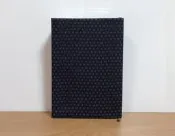 沛軒手作坊~手作棉布可調式書衣/書套/保護書套(適用A5(25K)任何書籍及筆記本皆適合)(含裡布)(深藍色) (書本
