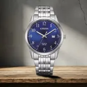 CITIZEN 星辰錶 大三針 時尚腕錶 男錶 手錶-BI5008-51L-藍色39mm