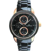 大高雄鐘錶城 Max Max MAS7003S-3 時尚三眼中性黑陶瓷腕錶/黑面 37mm｜樂天領券現折★全館特惠中★指定刷卡回饋10%
