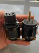 免運~~清倉狂歡進口古河FI-11電源插頭尾配件hifi音響插頭電源接頭紫銅鍍鍍銠美標美式音響電源插頭清倉狂歡！單