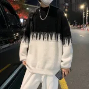 港風漸層毛線衣 秋冬季新款毛衣 男士寬鬆 韓版 學生 打底針織衫 秋裝上衣 情侶款 男女同款（101131）【壹號站】