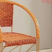 【嚴選好物】鋼筋藤椅陽臺扶手椅老人椅辦公椅室內休閒靠背凳子戶外家用椅庭院