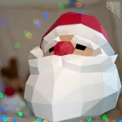 DIY手作3D紙模型擺飾 聖誕節/節慶系列 - 聖誕老公公面具