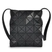 【ISSEY MIYAKE 三宅一生】BAOBAO LUCENT MATTE 啞光霧面方格5x4透光斜背包 背帶可拆(黑色)