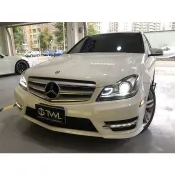 TWL台灣碳纖 BENZ W204 美規 C250 AMG LED 台灣製造小C魚眼投射 大燈組