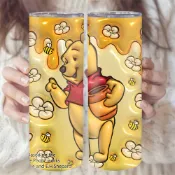 官方迪士尼小熊維尼與跳跳虎20盎司不鏽鋼吸管保溫杯,可愛活潑設計